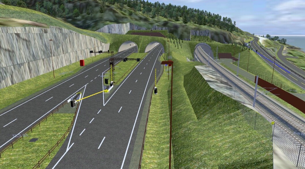 LITEN NYTTE: Samfunnsnytten av en stor motorveiutbygging i Norge vil bare være rundt 50 øre av hver krone som investeres. Illustrasjonen er fra nye E6 langs Mjøsa. Foto: Statens vegvesen LITEN NYTTE: Samfunnsnytten av en stor motorveiutbygging i Norge vil bare være rundt 50 øre av hver krone som investeres. Illustrasjonen er fra nye E6 langs Mjøsa. Foto: Statens vegvesen