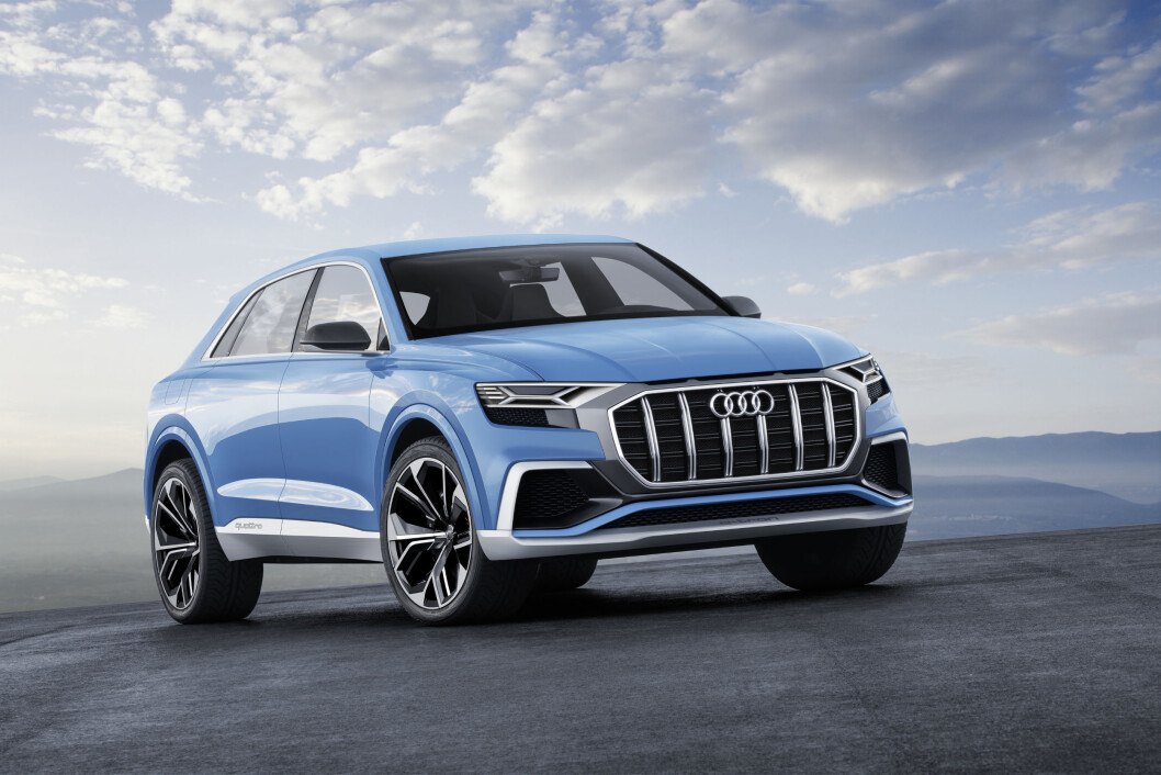 STOR: Audi Q8 blir større enn dagens Q7 og er nok først og fremst tiltenkt amerikanske kunde. Foto: Audi STOR: Audi Q8 blir større enn dagens Q7 og er nok først og fremst tiltenkt amerikanske kunde. Foto: Audi