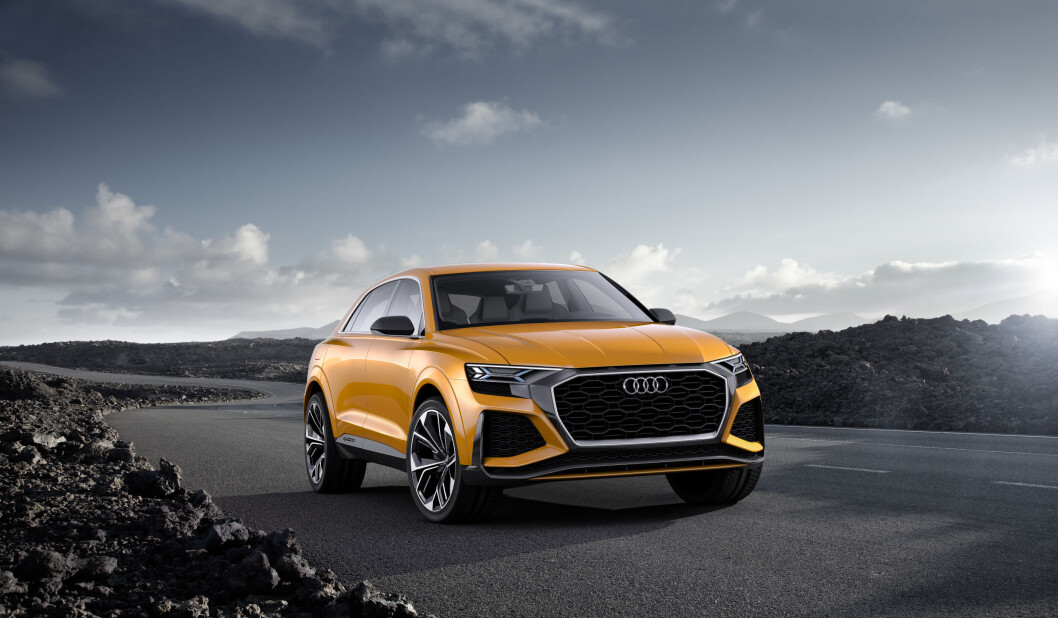 STOR OG STERK: Nye Audi Q8, som kommer til Norge neste år, er større og mer sportslig enn dagens Q7. Foto: Produsenten STOR OG STERK: Nye Audi Q8, som kommer til Norge neste år, er større og mer sportslig enn dagens Q7. Foto: Produsenten