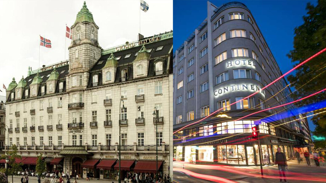 SUVERENT I OSLO: Det er ingen tvil om hvem tilbyr gjestene den beste luksusopplevelsen av Grand Hotel (t.v.) og Hotel Continental. SUVERENT I OSLO: Det er ingen tvil om hvem tilbyr gjestene den beste luksusopplevelsen av Grand Hotel (t.v.) og Hotel Continental.