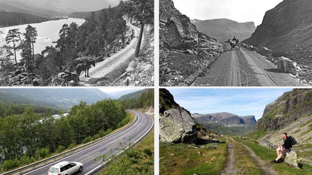 DA OG NÅ: Den svenske fotografen Alex Lindahl tok disse svart-hvitt-bildene i henholdsvis Gudbrandsdalen og på Haukelifjell på siste del av 1880-tallet. Fargebildene viser de samme stedene i dag. Foto: Alex Lindahl og Oscar Puschmann DA OG NÅ: Den svenske fotografen Alex Lindahl tok disse svart-hvitt-bildene i henholdsvis Gudbrandsdalen og på Haukelifjell på siste del av 1880-tallet. Fargebildene viser de samme stedene i dag. Foto: Alex Lindahl og Oscar Puschmann