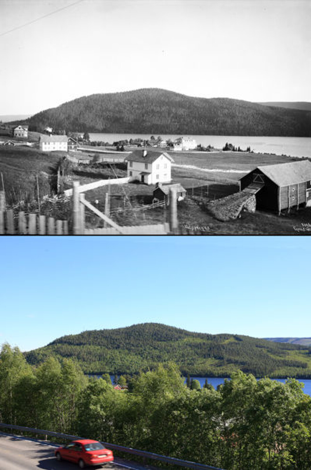 1910 og 2010: Fra Heggenes i Øystre-Slidre, Oppland. Foto: Anders Beer Wilse/Oscar Puschmann 1910 og 2010: Fra Heggenes i Øystre-Slidre, Oppland. Foto: Anders Beer Wilse/Oscar Puschmann