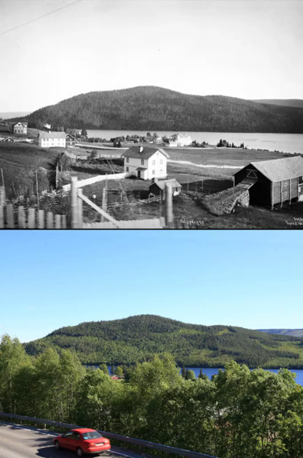 1910 og 2010: Fra Heggenes i Øystre-Slidre, Oppland.&nbsp;Foto: Anders Beer Wilse/Oscar Puschmann