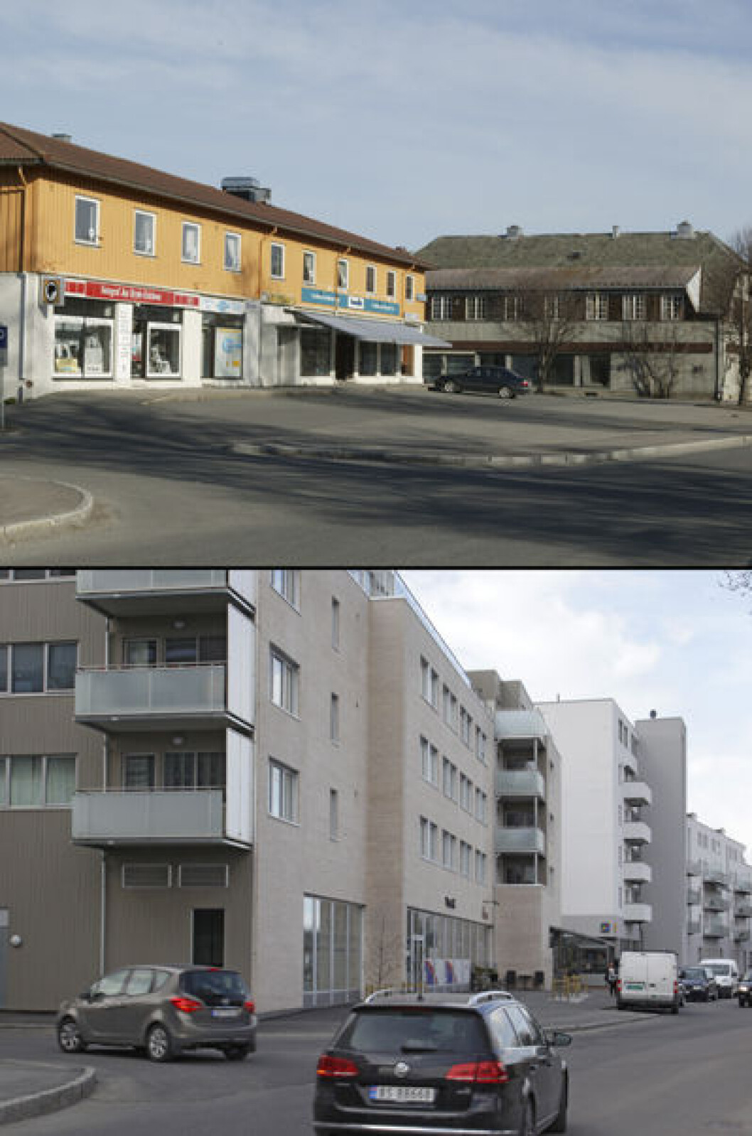 2006 og 2016: Brekkeveien i Ås sentrum, Akershus. Begge foto: Oscar Puschmann 2006 og 2016: Brekkeveien i Ås sentrum, Akershus. Begge foto: Oscar Puschmann