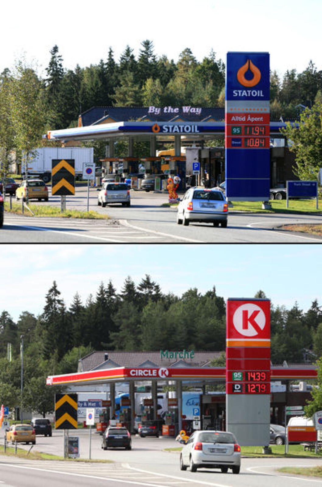 2007 og 2016: Bensinstasjon langs E6 ved Storebaug i Moss, Østfold. Begge foto: Oscar Puschmann 2007 og 2016: Bensinstasjon langs E6 ved Storebaug i Moss, Østfold. Begge foto: Oscar Puschmann
