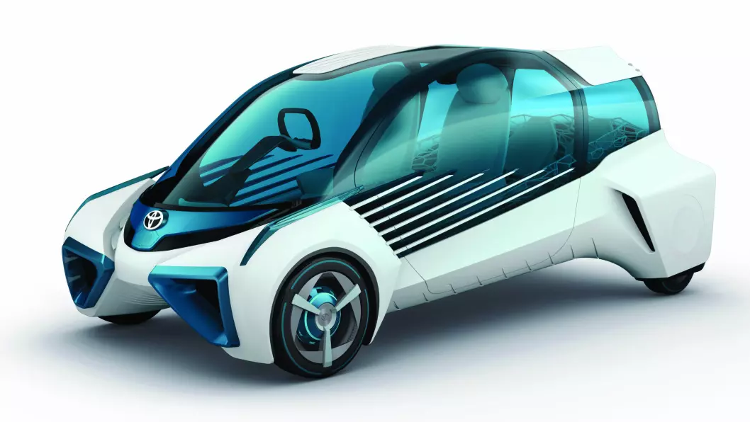 NULL UTSLIPP: Denne designstudien viser Toyotas tanker om en framtidig null-utslipp bil. Den var opprinnelig tenkt kjørt på hydrogen, men kan bli elektrisk.