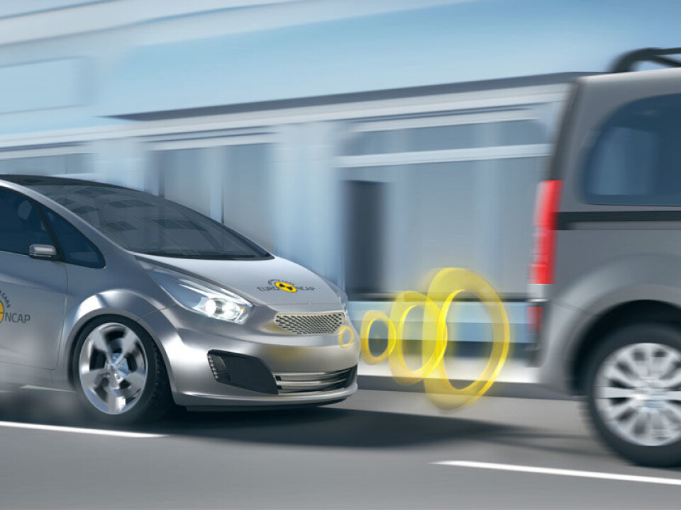 REDDER LIV: Automtaisk nødbrems er svært effektiv for å hindre at du krasjer. Foto: EuroNCAP