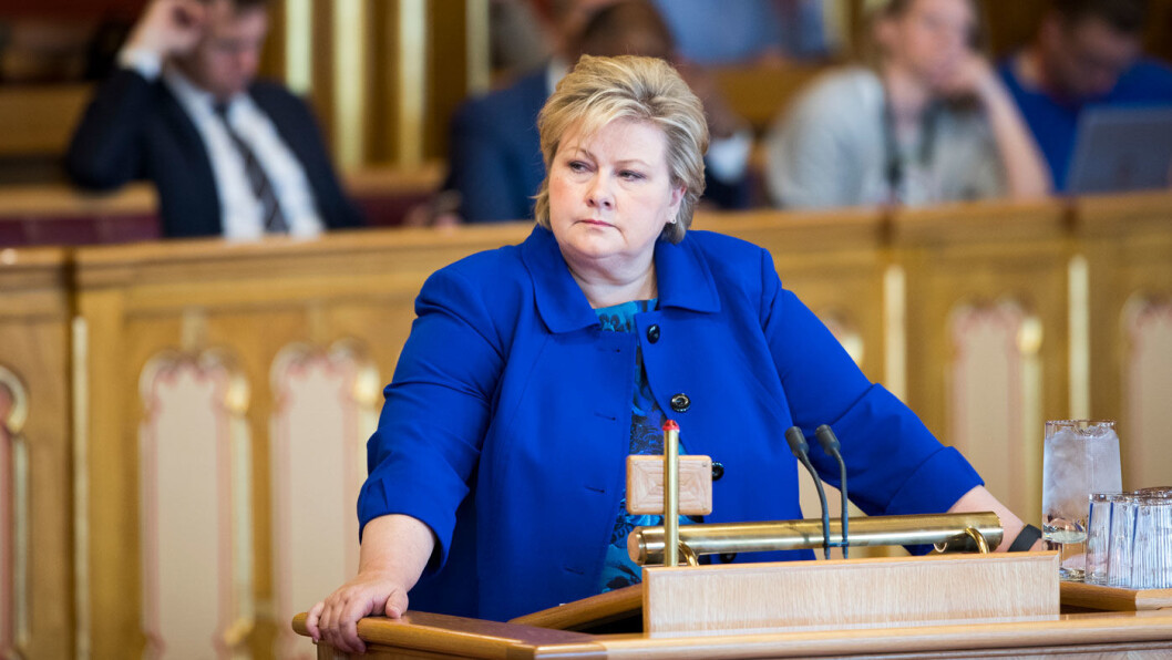 STYRER VIDERE? Statsminister Erna Solberg fra en spørretime i Stortinget i vår. Foto: Stortinget STYRER VIDERE? Statsminister Erna Solberg fra en spørretime i Stortinget i vår. Foto: Stortinget
