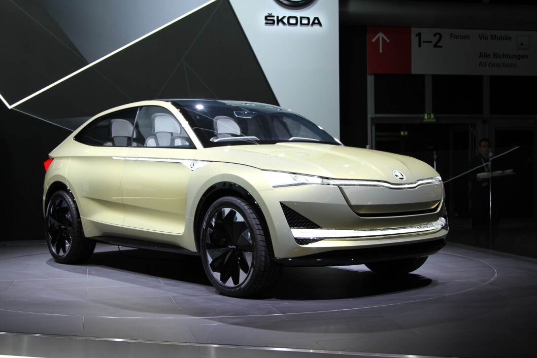 VISION E: Skodas elektriske bil har fire seter, to motorer på 306 hester og er like stor som en Kodiaq. Foto: Rune Korsvoll VISION E: Skodas elektriske bil har fire seter, to motorer på 306 hester og er like stor som en Kodiaq. Foto: Rune Korsvoll