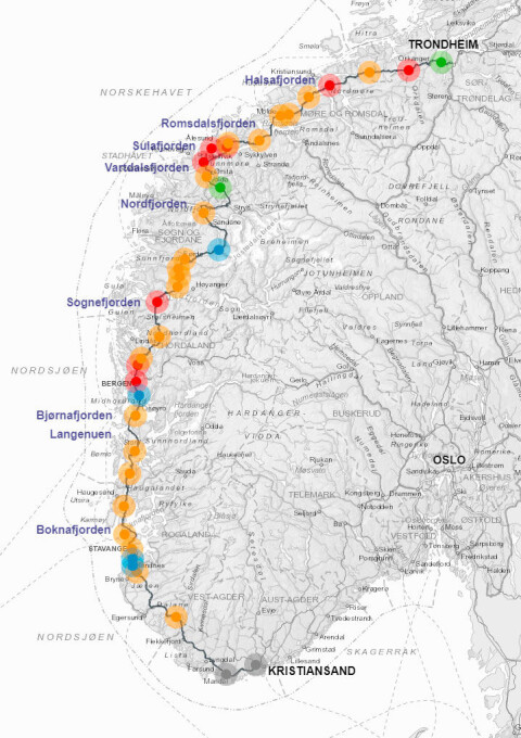 statens vegvesen kart Så langt har ferjefri E39 egentlig kommet