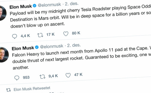 Elon Musk vil sende Tesla ut i verdensrommet