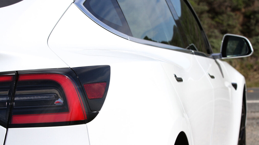 KLASSISK: Tesla Model 3 er en typisk Tesla i designet. KLASSISK: Tesla Model 3 er en typisk Tesla i designet.