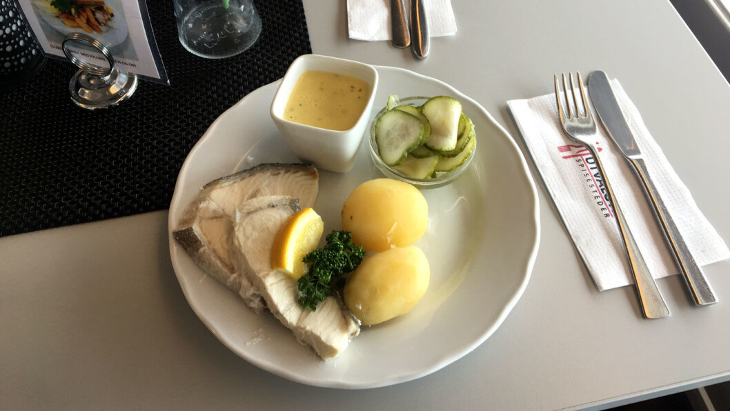 FLERE FISKERETTER PÅ MENYEN: Det er et pluss, synes vi. Men kveiten er tørr, trevlete og ikke spesielt god på smak. FLERE FISKERETTER PÅ MENYEN: Det er et pluss, synes vi. Men kveiten er tørr, trevlete og ikke spesielt god på smak.