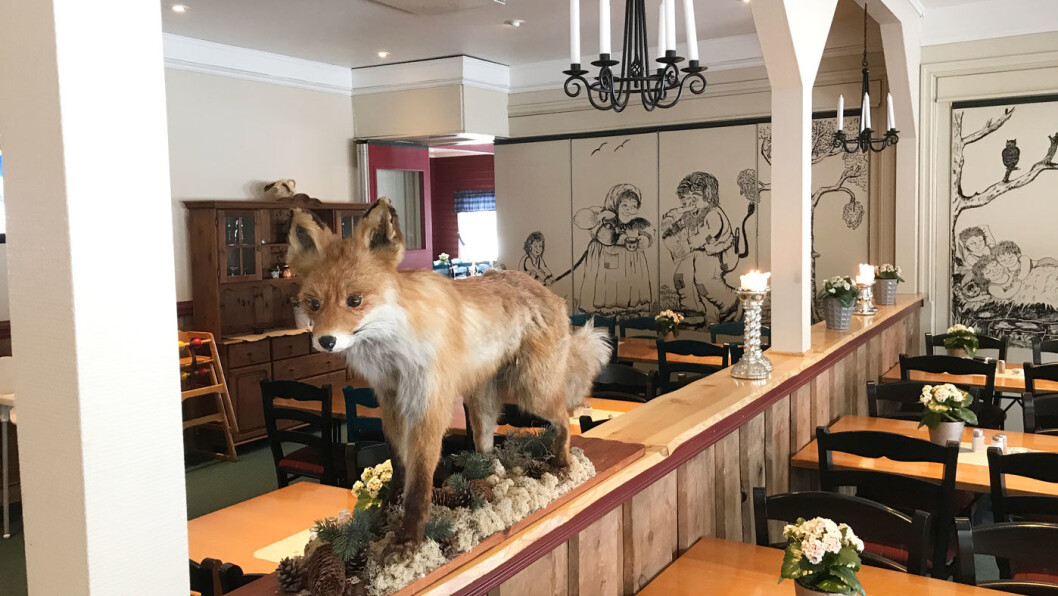 ET STED TIDEN HAR LØPT FRA: Den litt gammelmodige stilen preger kroa, selv om det er gjort forsøk på å friske opp med kunstige blomster. ET STED TIDEN HAR LØPT FRA: Den litt gammelmodige stilen preger kroa, selv om det er gjort forsøk på å friske opp med kunstige blomster.