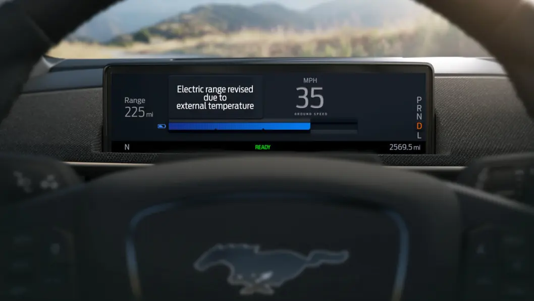 SKY IS THE REKKEVIDDE-LIMIT: Helelektriske Ford Mustang Mach-E får teknologi som skal gi svært pålitelige rekkevidde-estimater – og forhåpentligvis opptil 600 kilometer. Foto: Ford Motor SKY IS THE REKKEVIDDE-LIMIT: Helelektriske Ford Mustang Mach-E får teknologi som skal gi svært pålitelige rekkevidde-estimater – og forhåpentligvis opptil 600 kilometer. Foto: Ford Motor