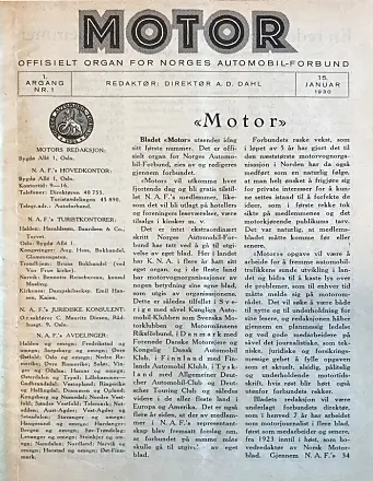 <b>1930: </b>I begynnelsen var ordet. Ganske mange av dem, faktisk. Her er Motors første utgave. <b>1930: </b>I begynnelsen var ordet. Ganske mange av dem, faktisk. Her er Motors første utgave.