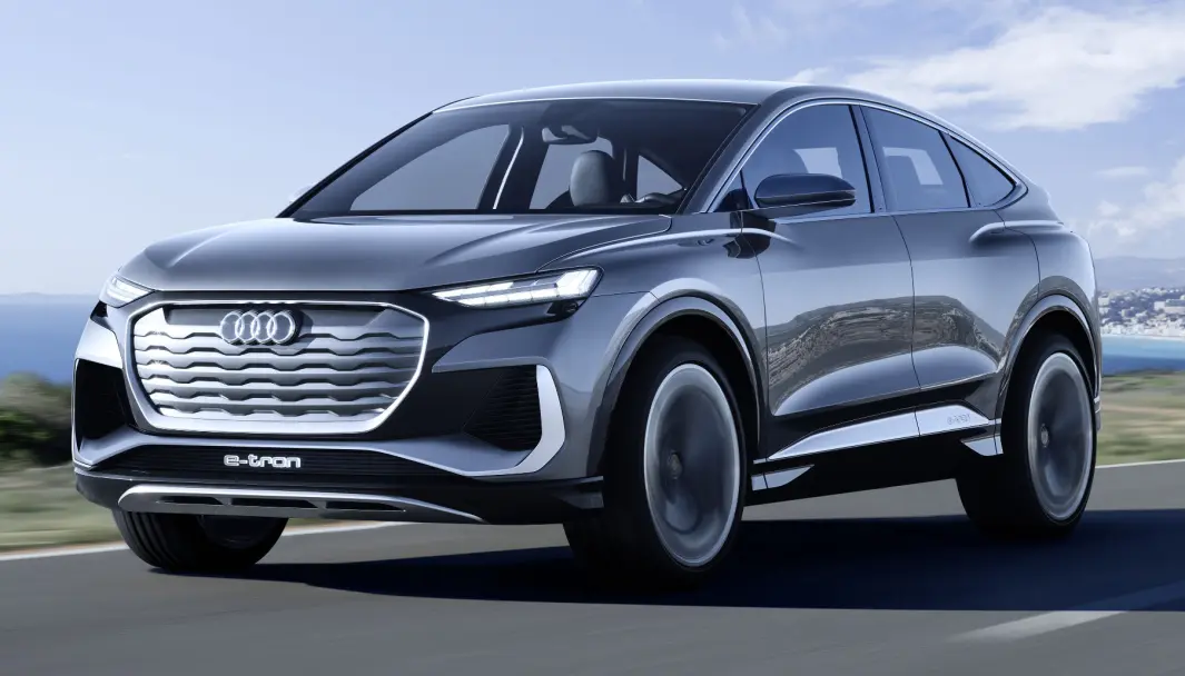 <span class=" font-weight-bold" data-lab-font_weight_desktop="font-weight-bold">NY BESTSELGER? </span>Audi Q4 e-tron (her som konseptbil), i Sportback-versjon, som kommer på sensommeren. <span class=" font-weight-bold" data-lab-font_weight_desktop="font-weight-bold">NY BESTSELGER? </span>Audi Q4 e-tron (her som konseptbil), i Sportback-versjon, som kommer på sensommeren.
