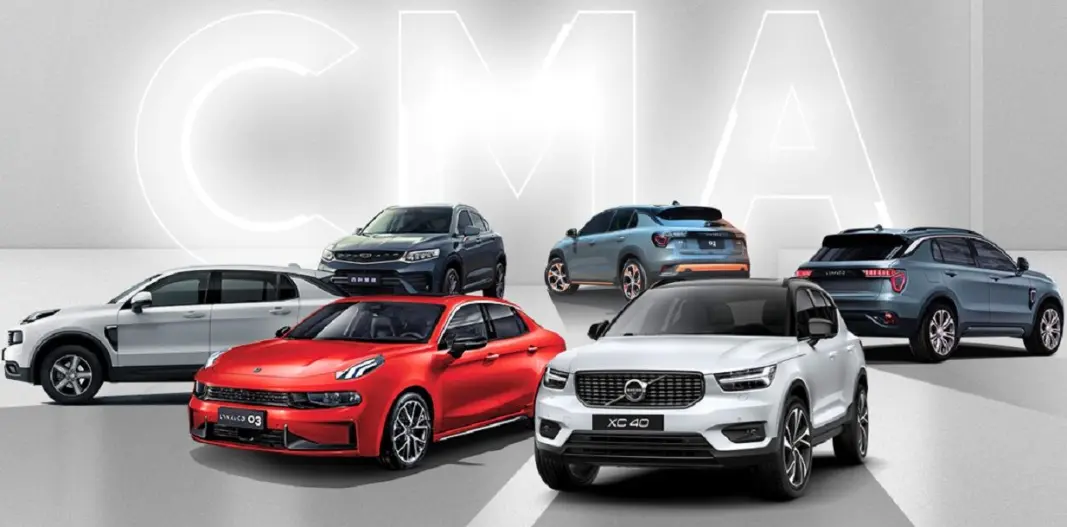 VOKSER: Bildet viser Geely-gruppens biler basert på CMA-plattformen. VOKSER: Bildet viser Geely-gruppens biler basert på CMA-plattformen.