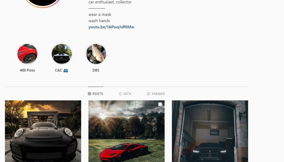 FAVORITTBILER: <Dette er noen av bilene Michael Stang Treschow legger ut bilde av på Instagram-kontoen sin.