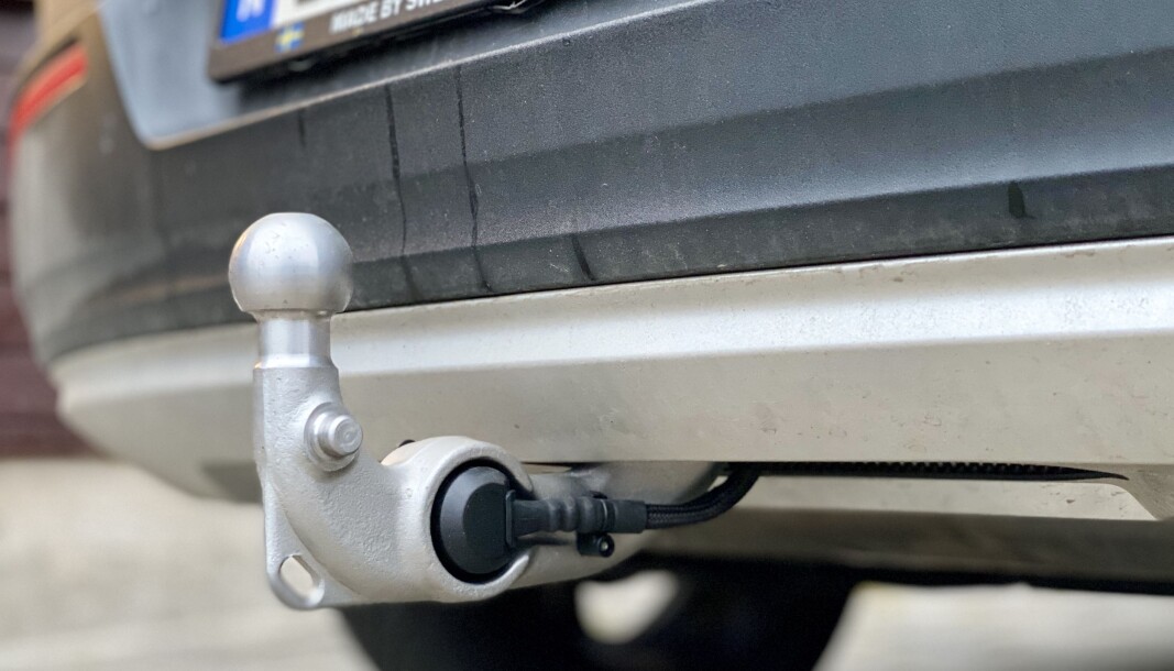 DEN NORSKE BILDRØMMEN: Hengerfestet på en ladbar Volvo XC40. DEN NORSKE BILDRØMMEN: Hengerfestet på en ladbar Volvo XC40.