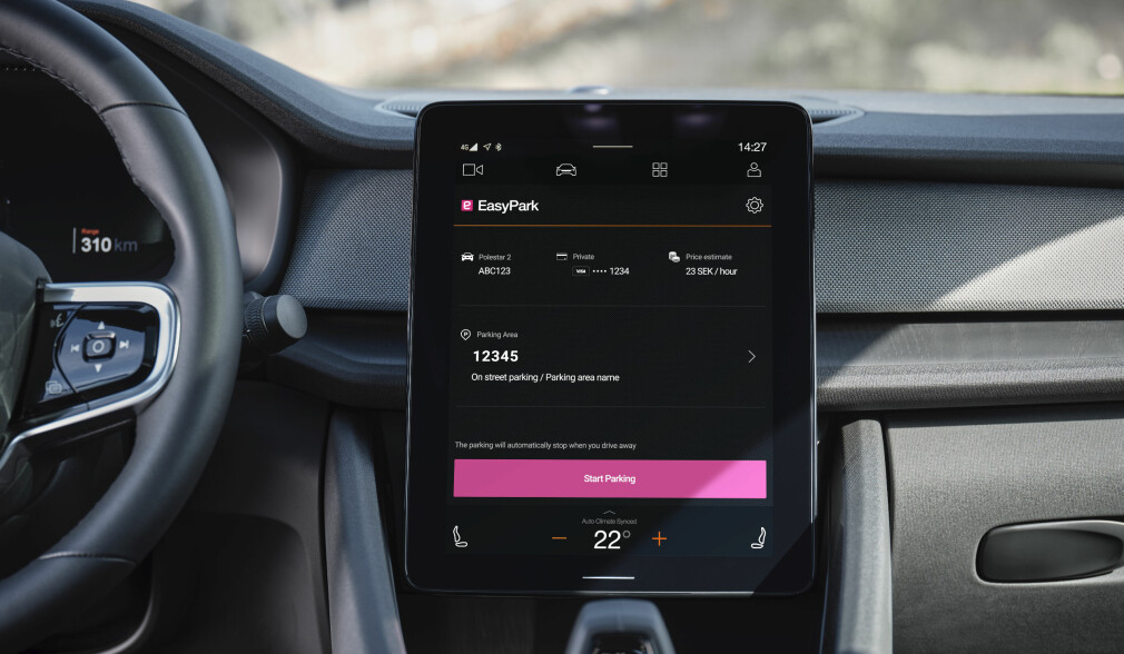 Polestar 2 får integrert parkerings-app