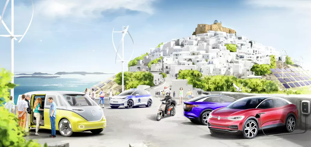 VW tester nullutslippsdrøm på gresk ferieøy