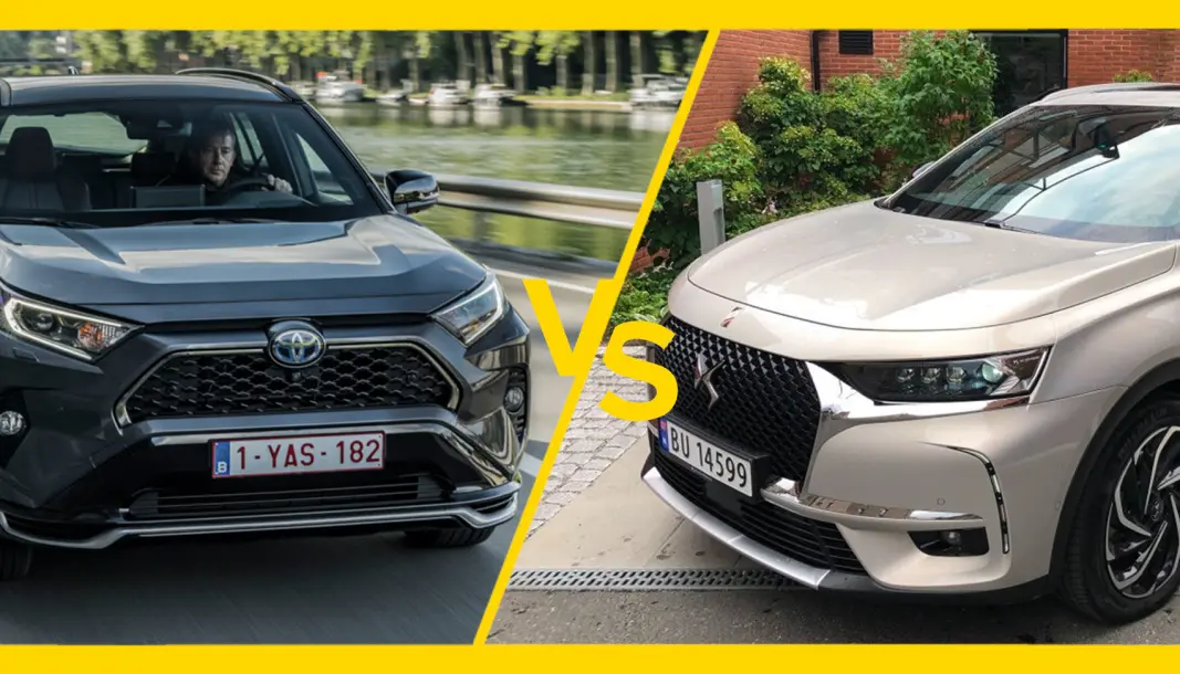 JAPANSK ELLER FRANSK: Ladehybridene Toyota RAV 4 og DS 7 har både plass og rekkevidde. JAPANSK ELLER FRANSK: Ladehybridene Toyota RAV 4 og DS 7 har både plass og rekkevidde.