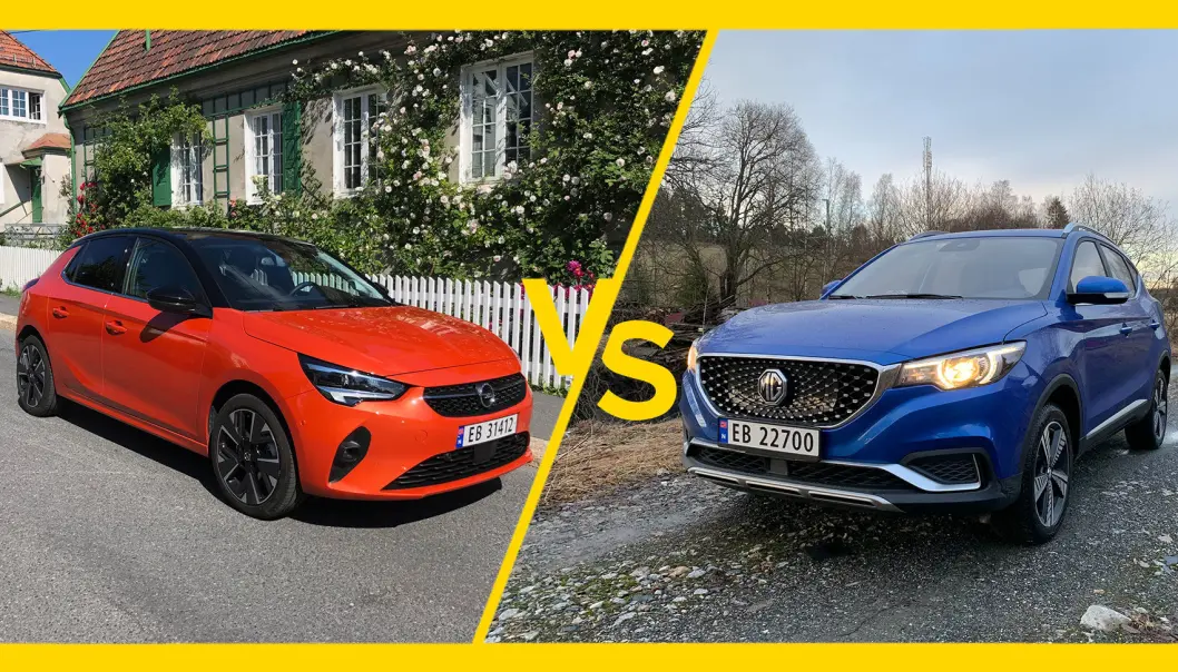 MYE FOR PENGENE: Opel Corsa-e (t.v.) og MG ZS EV får du bra utstyrt til under 300.000 kroner. MYE FOR PENGENE: Opel Corsa-e (t.v.) og MG ZS EV får du bra utstyrt til under 300.000 kroner.