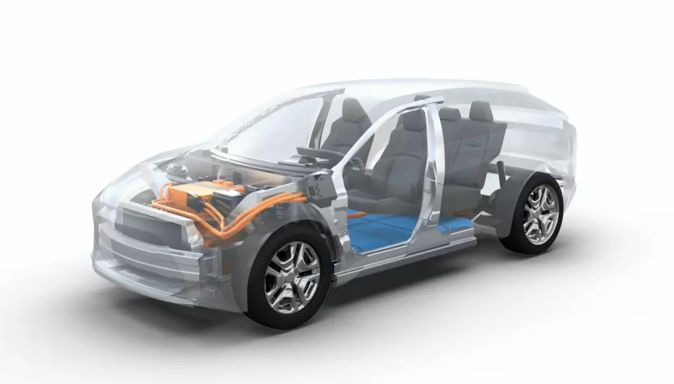 KOMPAKT-SUV: Toyota har tidligere vist fram denne skissen av en kommende elektrisk SUV på den såkalte e-TNGA-plattformen.