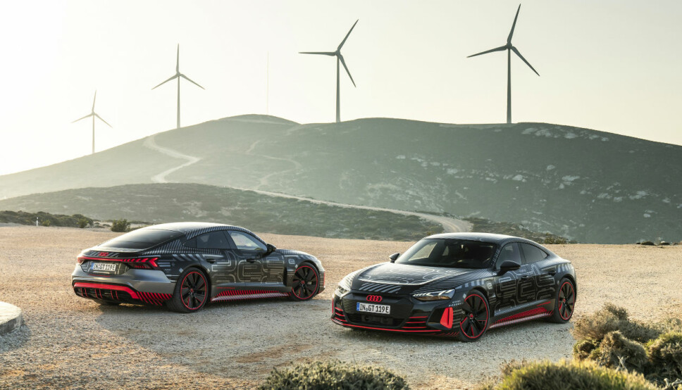 FØRSTE TYSKPRODUSERTE: Audi e-tron GT blir den første elbilen produsert i Tyskland fra de fire ringene.