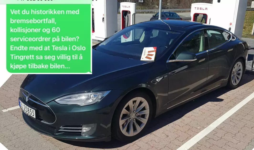 FIKK HEVET: Jens Petter Lund Sommerlade trodde han hadde kjøpt en topp Tesla Model S. Sannheten viste seg å være en ganske annen.
