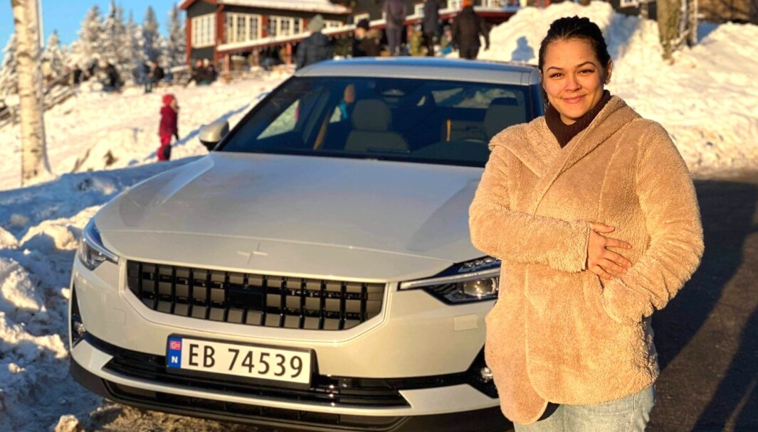 NESTEN NORDPOLEN: Polestar 2-entusiast Steffany Solvang i Oslo tar elbilen ut fisketur. Hun og mannen er blant annet ivrige isfiskere. NESTEN NORDPOLEN: Polestar 2-entusiast Steffany Solvang i Oslo tar elbilen ut fisketur. Hun og mannen er blant annet ivrige isfiskere.