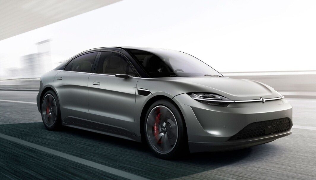 SONY VISION S: Elbilen Sony er i ferd med å teste ut er en stor sedan som kan minne vagt om Tesla Model S. SONY VISION S: Elbilen Sony er i ferd med å teste ut er en stor sedan som kan minne vagt om Tesla Model S.