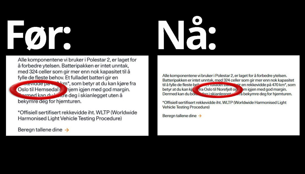UT PÅ TUR: Polestar mente før at batteriet holdt Oslo-Hemsedal t/r. Nå tror de det bare rekker til Norefjell. UT PÅ TUR: Polestar mente før at batteriet holdt Oslo-Hemsedal t/r. Nå tror de det bare rekker til Norefjell.