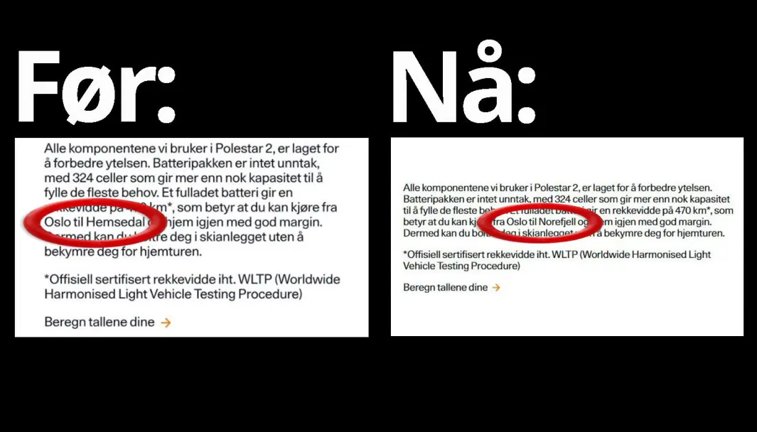 UT PÅ TUR: Polestar mente før at batteriet holdt Oslo-Hemsedal t/r. Nå tror de det bare rekker til Norefjell. UT PÅ TUR: Polestar mente før at batteriet holdt Oslo-Hemsedal t/r. Nå tror de det bare rekker til Norefjell.