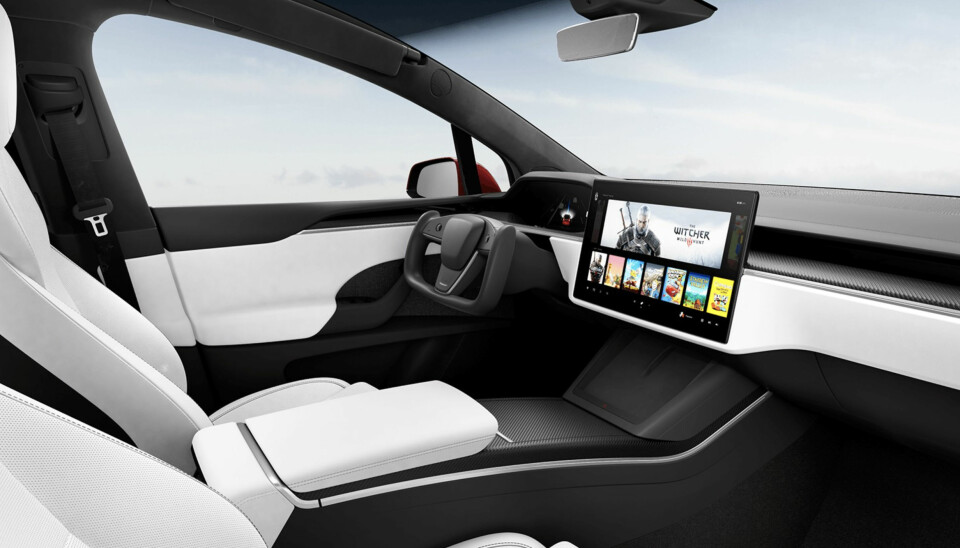 OPPDATERT: Slik ser interiøret ut i nye Model S Plaid.