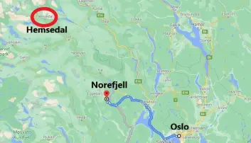 <span class=" font-weight-bold" data-lab-font_weight_desktop="font-weight-bold">BARE HALVVEIS: </span>Norefjell ligger mye nærmere Oslo enn Hemsedal. <span class=" font-weight-bold" data-lab-font_weight_desktop="font-weight-bold">BARE HALVVEIS: </span>Norefjell ligger mye nærmere Oslo enn Hemsedal.
