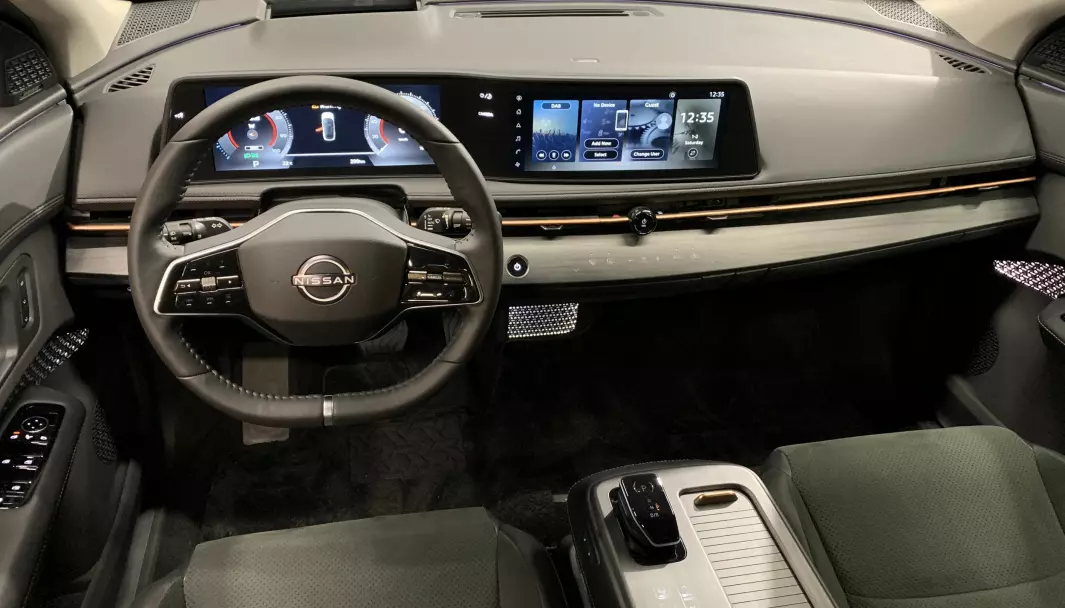 KOMMER NESTE ÅR: Bildet viser interiøret i Nissans elektriske SUV Ariya, som lanseres neste år. Nå har Nissan annonsert ytterligere en ny crossover.