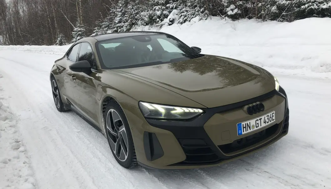 NORGESKLAR: Audi e-tron GT er i Norge. Dette er RS-versjonen med sine karakteristiske laserlys. NORGESKLAR: Audi e-tron GT er i Norge. Dette er RS-versjonen med sine karakteristiske laserlys.
