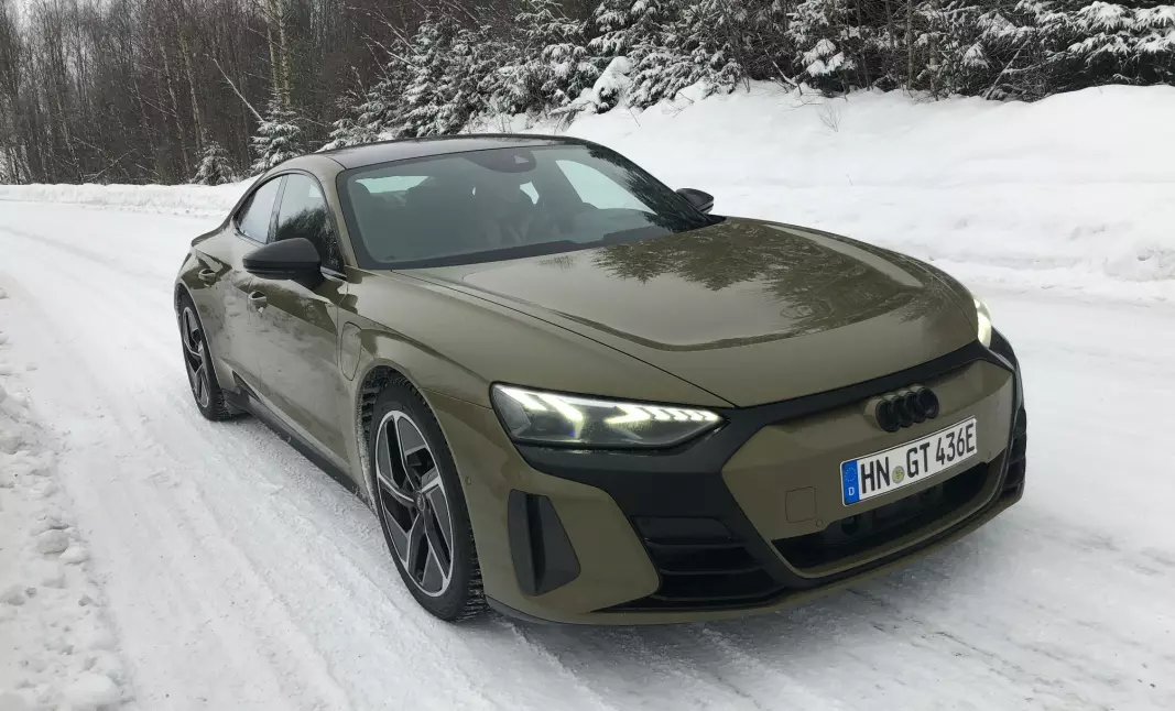 Her er første Audi e-tron GT på norsk snø