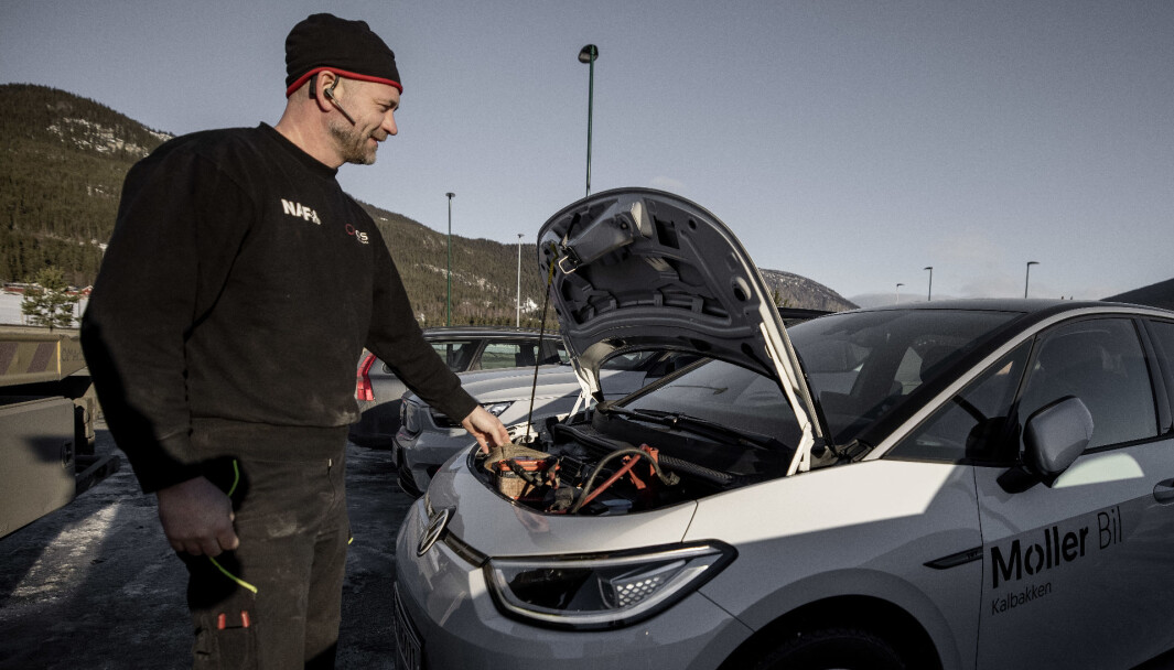 BARE SMIL: Bilberger Trond Sjølie i aksjon på en VW ID.3 under Motor og NAFs rekkeviddetest tidligere i år. BARE SMIL: Bilberger Trond Sjølie i aksjon på en VW ID.3 under Motor og NAFs rekkeviddetest tidligere i år.