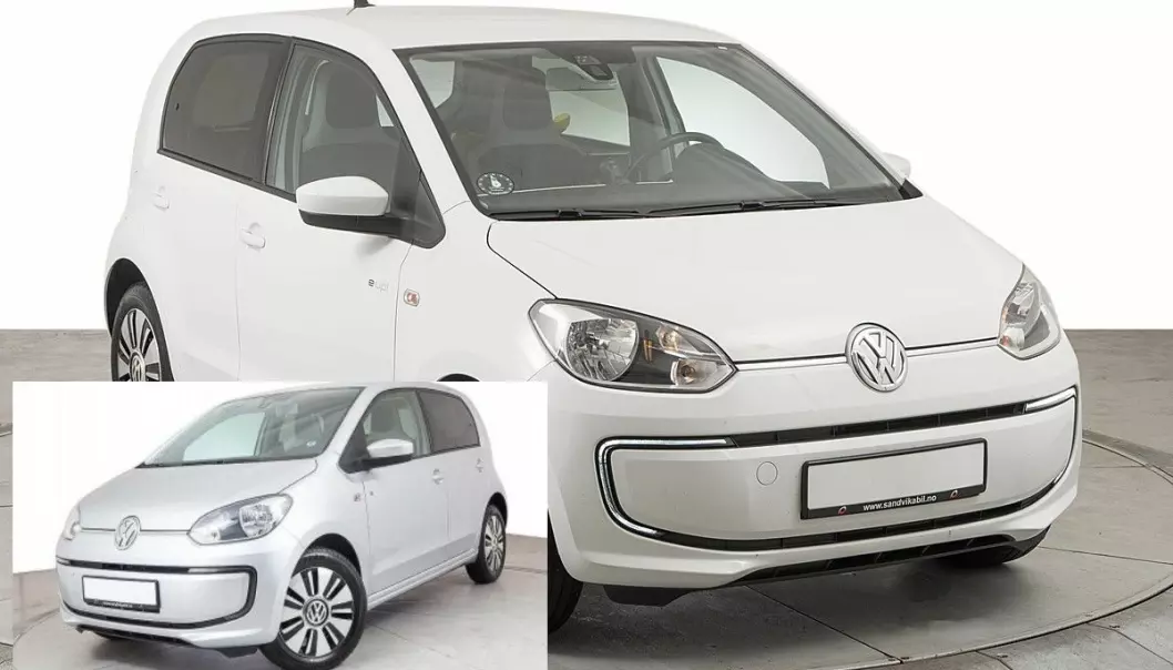 IKKE SÅ LIKE: Disse to VW e-Up!-modellene ser kanskje like ut, men er det ikke.