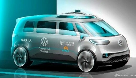 VW starter tester med selvkjørende folkevognbuss