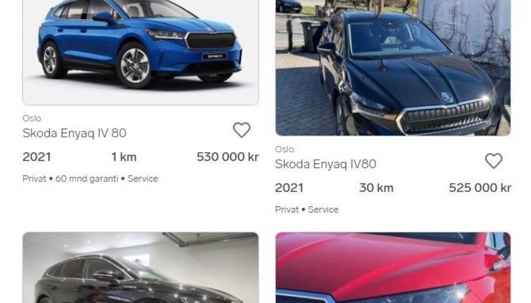 PÅ DAGEN: Flere nye Skoda Enyaq ligger for salg. Disse kan du få på dagen. PÅ DAGEN: Flere nye Skoda Enyaq ligger for salg. Disse kan du få på dagen.