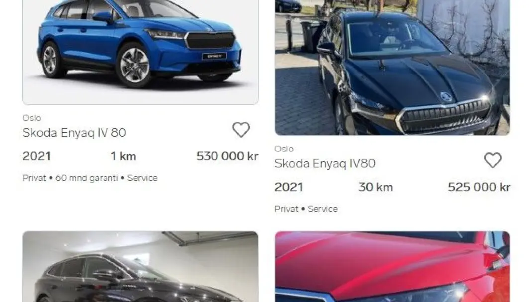 PÅ DAGEN: Flere nye Skoda Enyaq ligger for salg. Disse kan du få på dagen. PÅ DAGEN: Flere nye Skoda Enyaq ligger for salg. Disse kan du få på dagen.