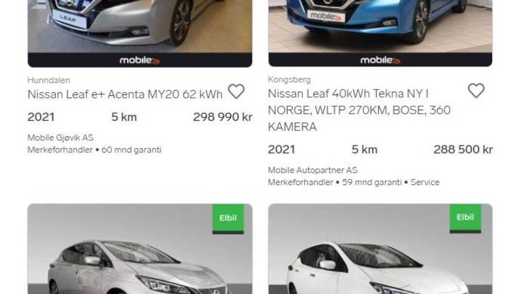 <span class=" font-weight-bold" data-lab-font_weight_desktop="font-weight-bold">GODT UTVALG: </span>Nye Nissan Leaf fra merkeforhandlere. <span class=" font-weight-bold" data-lab-font_weight_desktop="font-weight-bold">GODT UTVALG: </span>Nye Nissan Leaf fra merkeforhandlere.