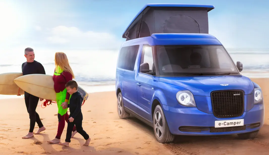 LIVSSTIL-BIL: Den ideelle campingbilen for den aktive familie? Det satser Geely-eide LEVC på med sin e-Camper. LIVSSTIL-BIL: Den ideelle campingbilen for den aktive familie? Det satser Geely-eide LEVC på med sin e-Camper.