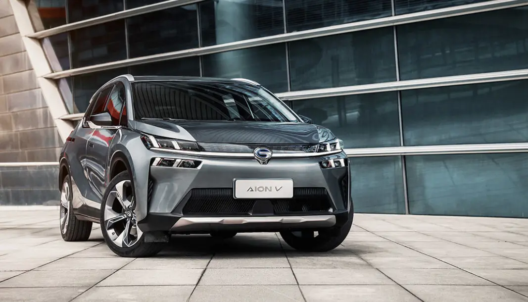 MIRAKEL-BIL? Den elektriske SUV-en Aion V skal ifølge produsenten, GAC, kunne lades til 80 prosent på bare 8 minutter - mer enn dobbelt så raskt som de beste på markedet i dag. MIRAKEL-BIL? Den elektriske SUV-en Aion V skal ifølge produsenten, GAC, kunne lades til 80 prosent på bare 8 minutter - mer enn dobbelt så raskt som de beste på markedet i dag.
