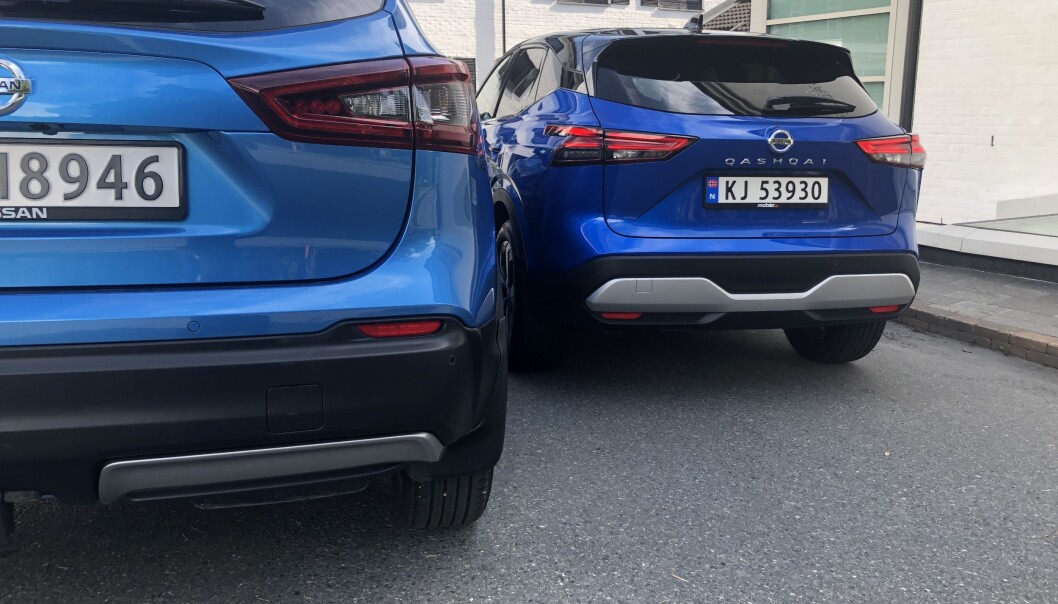 <span class=" font-weight-bold" data-lab-font_weight_desktop="font-weight-bold">LIKHETSTREKK: </span>Nissan har hørt på eksisterende kunder når de har utviklet tredje generasjon Qashqai. Det betyr få eksteriørmessige endringer. Nykommeren til høyre. <span class=" font-weight-bold" data-lab-font_weight_desktop="font-weight-bold">LIKHETSTREKK: </span>Nissan har hørt på eksisterende kunder når de har utviklet tredje generasjon Qashqai. Det betyr få eksteriørmessige endringer. Nykommeren til høyre.