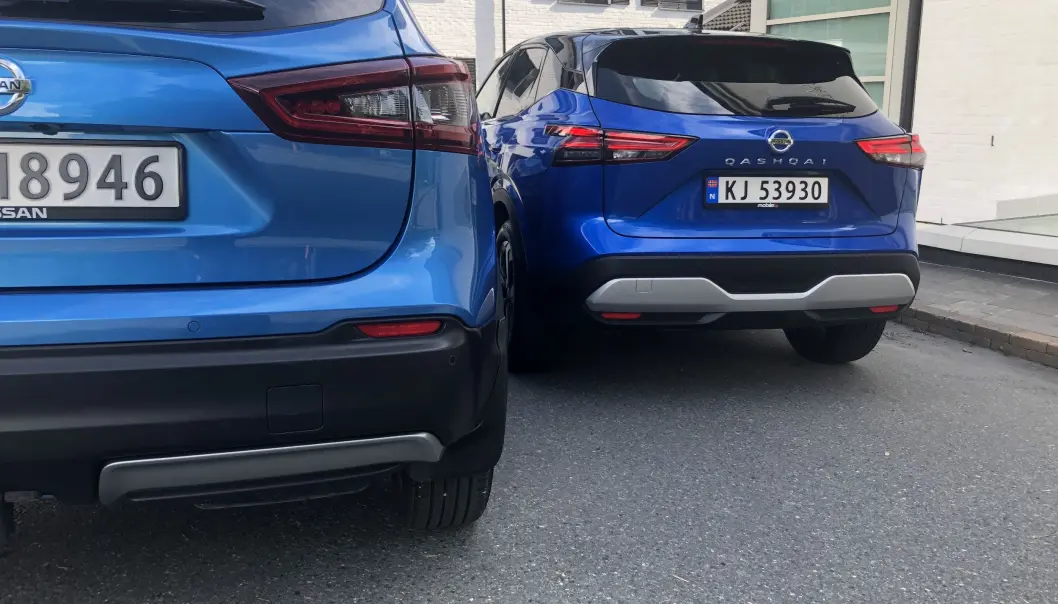 <span class=" font-weight-bold" data-lab-font_weight_desktop="font-weight-bold">LIKHETSTREKK: </span>Nissan har hørt på eksisterende kunder når de har utviklet tredje generasjon Qashqai. Det betyr få eksteriørmessige endringer. Nykommeren til høyre. <span class=" font-weight-bold" data-lab-font_weight_desktop="font-weight-bold">LIKHETSTREKK: </span>Nissan har hørt på eksisterende kunder når de har utviklet tredje generasjon Qashqai. Det betyr få eksteriørmessige endringer. Nykommeren til høyre.